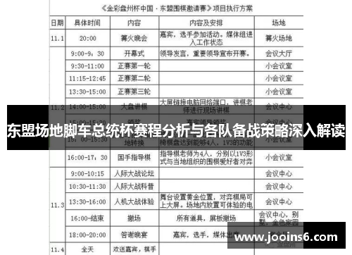 东盟场地脚车总统杯赛程分析与各队备战策略深入解读